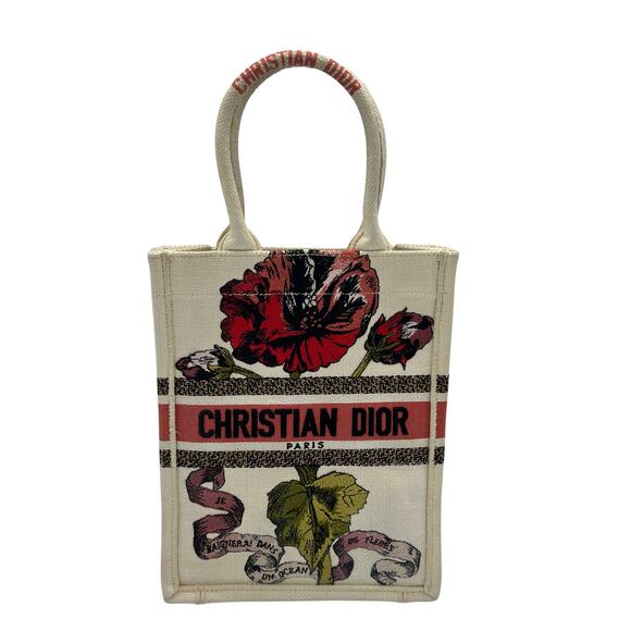 Christian Dior Pre-Owned 2020 Fleurs Bibliques Embroidery Vertical Book tote bag - Picture 1 of 12